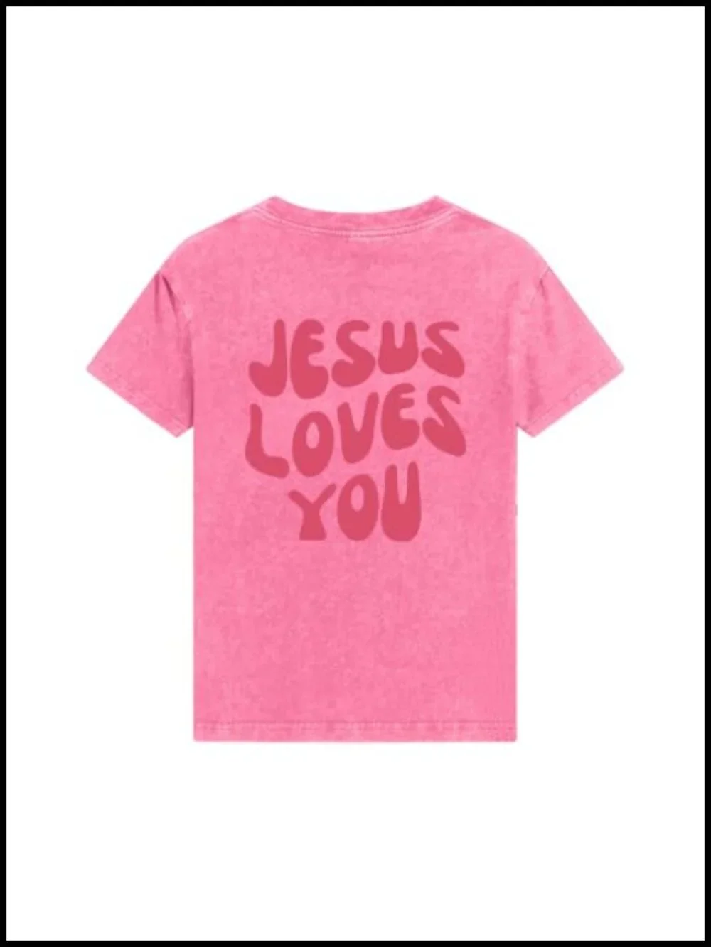 Girls Vintage Jesus Loves You Graphic Tee Christian Shirt